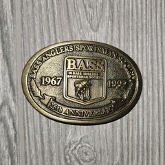 Bass Anglers Sportsman Society Metal Belt Buckle 25th Anniversary 1967-1992