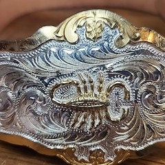 Scorpion Buckle Western Cowboy Style Hebilla Alacrán Vntg Silverplated