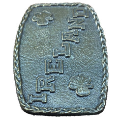 Vtg 1970s IRELAND Lucky Clover Belt Buckle Textured Shamrocks