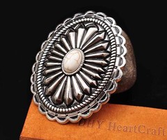 Bling Silver Southeast DIY Floral Turquoise Leather Belt Buckle Replacement 40mm