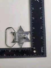 Vintage Texas 6-point Star Sheriff Badge Belt Buckle Pewter New Old Stock