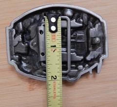 Machinist Tradesman Commemorative Belt Buckle Pewter finish black enamel inlay