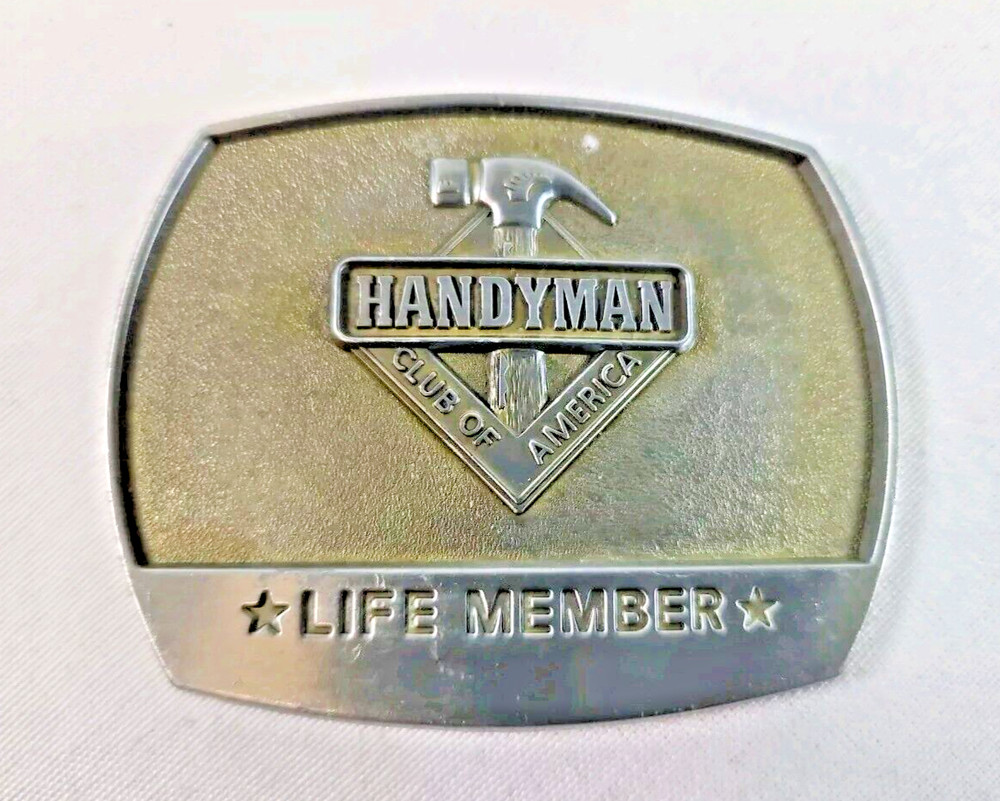 Vintage Handyman Club of America Life Member Pewter Belt Buckle 1996
