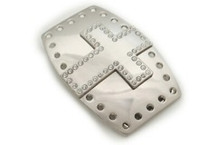 Men Women Silver Metal Rocker Gothic Fashion Buckle Cross Bling Religious Church