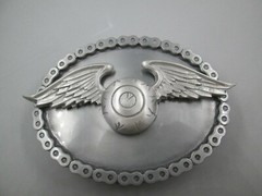 vintage von dutch flying eyeball biker belt buckle