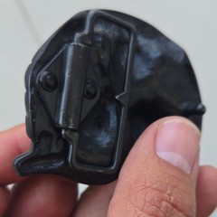 See No Evil Skull Belt Buckle Metal Silver Red Black Gothic Antique Finish