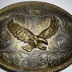 Alpaca Gold Eagle Belt Buckle Vintage