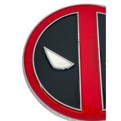 Marvel Deadpool Belt Buckle Mens OS Red Black Enamel Logo Round 3in Comic Core