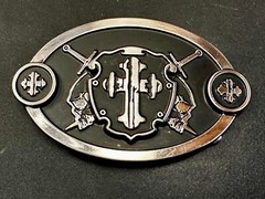 Swords & Cross Knight Shield Gothic Punk Rider Chrome Brand Belt Buckle #6216