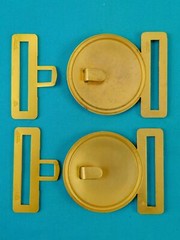 Set 2 US Guatemala Coat of Arms Gold Tone Military Army N.S. MEYER Belt Buckle D