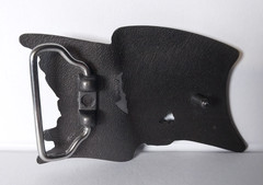 Jeans Friend Jolly Roger Skull Crossbones Pirate Flag Silver Tone Belt Buckle
