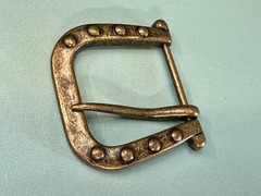 Replacement Brass Tone Studded Theme Harp Shaped Vintage Belt Buckle