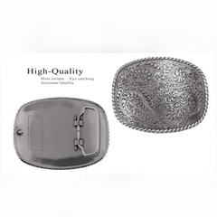 Western Mens Alloy Vintage Fashion Leather Belt Buckle Cowboy Pattern Metal NEW
