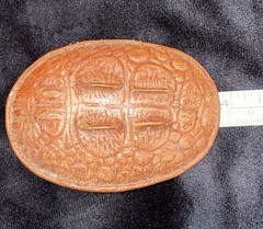 Vintage embossed @ 3×4” Western cowhide “alligator” buckle With Hornback Bumps