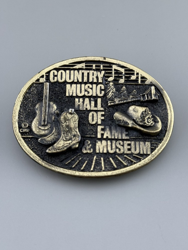 Country Music Hall of Fame Belt Buckle Vintage Americana 1982