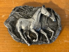 VTG 1983 Horse Belt Buckle Western Cowboy Native American (C-146) USA Free Ship