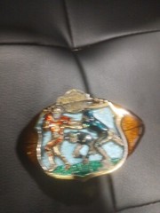 The Great American Belt Buckle Co 1982 Football Serialized solid Brass Enameled