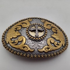 Nocona Western Belt Belt Belt Large Sliver Gold Metal Cowboy Western Christian