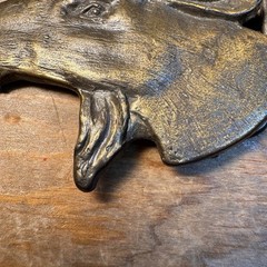 Vintage 1970’s Brass Moose Elk Head Wildlife Belt Buckle 4” #4047