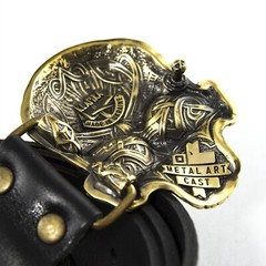 Skull Matte solid brass belt buckle, Dead head human skull solid belt buckle