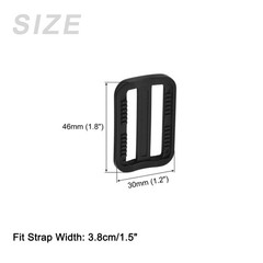 Bag Belt Glide Buckle (3.8cm/1.5&Prime;) 8Pcs, Plastic Adjustable Buckle Fasteners