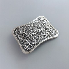 Vintage Silver Plated Western Southwest Rectangle Belt Buckle Boucle de Ceinture