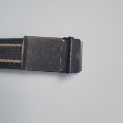 The North Face Canvas Belt Silver Buckle Striped Black Tan Accessories