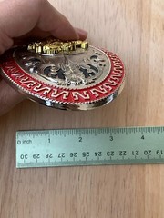 Western Buckle Oval Gold Silver Red Horse Rider Cowboy 2 » Hebillas Vaqueras