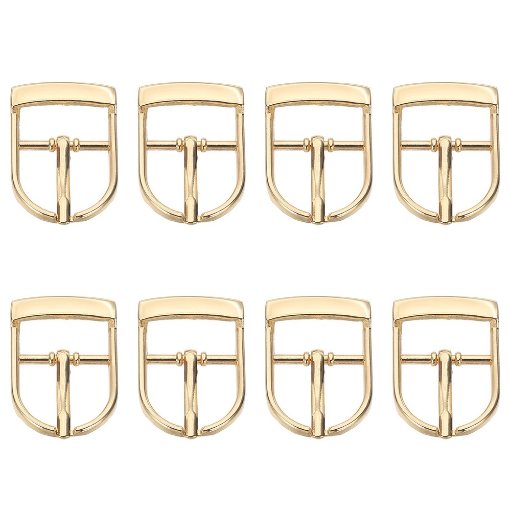 8 Pcs 0.8 Inch Adjustable Single Prong Buckle Belt Buckle, Gold Tone