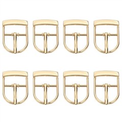 8 Pcs 0.8 Inch Adjustable Single Prong Buckle Belt Buckle, Gold Tone