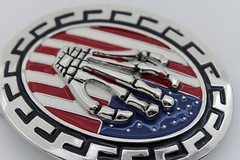 Men Women Silver Belt Buckle Skull Hand USA Flag United States America Rocker