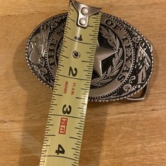 TL&B Texoma Leather & Brass – The State of Texas Flag Star Silver Belt Buckle