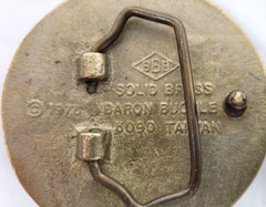 Vintage 1970s BPOE Order Elks Baron Solid Brass Belt Buckle Taiwan