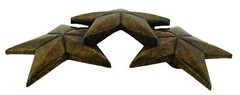 Triple 3 Tri Stars Belt Buckle Rock Rebel Brass Bronze Gothic Tattoo New Men Big
