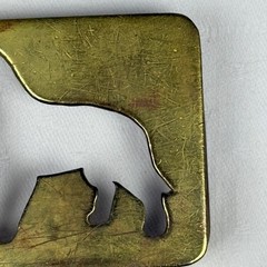 Vintage Labrador Retriever Dog Silhouette Brass Belt Buckle Gold Tone Cutout