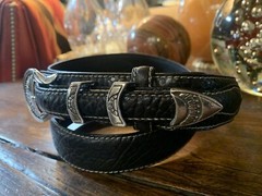 Carlos Ramos Navajo James Reid style Sterling Silver Belt Buckle 36-38✅🦬