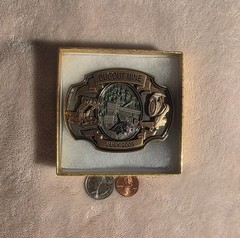 Vintage 2005 Metal Belt Buckle, Dugout Mine, Coal, Energy, Fuel, Fossil Energy