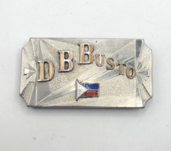VINTAGE HOOK-FAST PERSONALIZED  »DBBUSTO » PHILIPPINES BELT BUCKLE