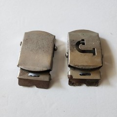 Silver Tone Belt Buckle Slide Initial « J » And Blank 1.75 Inch Set Lot Of Two (2)