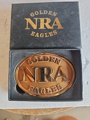Golden Eagles NRA Belt Buckle In original Box,