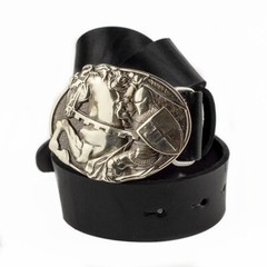 German silver belt buckle Fighting Knight Medieval military german silver buckle