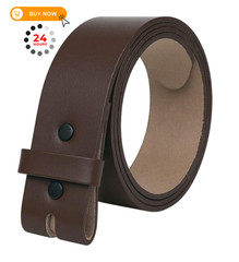F&L CLASSIC Belt for buckle men Snap on Strap 52 (Fits Waist 50&Prime;-51&Prime;), Brown