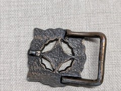 vintage 1970s handcrafted BRASS belt buckle BRUTALIST rustic BOHO hippie star