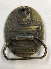 Belt Buckle Southern Outdoors Deer Bass Fish Duck Gold Limited Edition Vintage