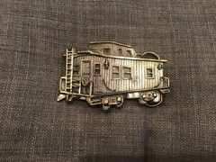 The Great American Buckle Co. Caboose Train Belt Buckle USA Chicago 1979