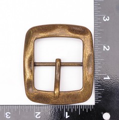 Vintage Brass Center Bar Belt Buckle for DIY Leathercraft Belt Fit 40mm Strap