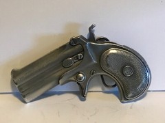 Classic Muzzle Loading Pistol Gun Belt Buckle Grey Western Vintage Look