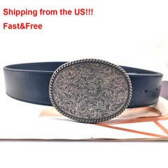 With Belt Engraved Oval Antique Copper Finish Western Cowboy Belt Buckle NEW