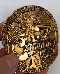 VTG Glossy Gold Madame Beverly Harrell&rsquo;s Cottontail Ranch Belt Buckle 1975 *Read