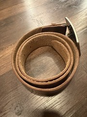 MT. HIGH Western Buckle Brown Leather Rectangular Metal Mountain Outdoor Men&rsquo;s